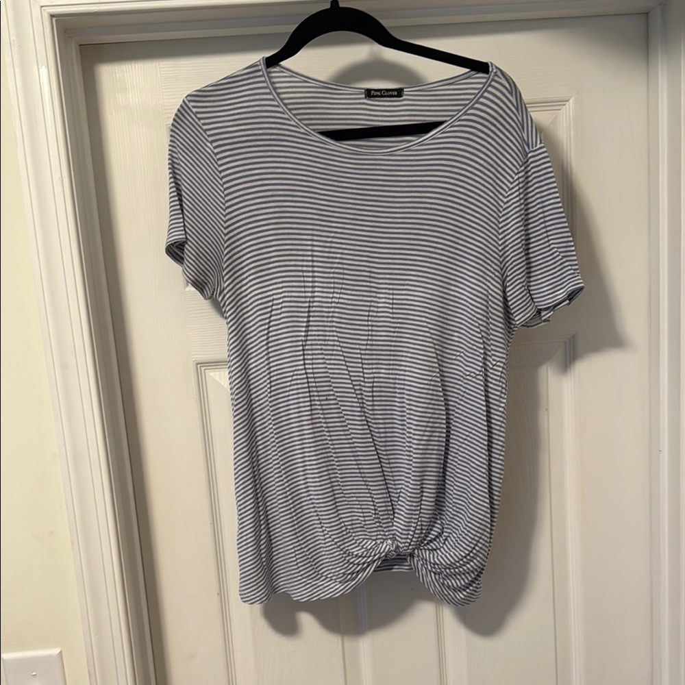 Striped Knot Front Top